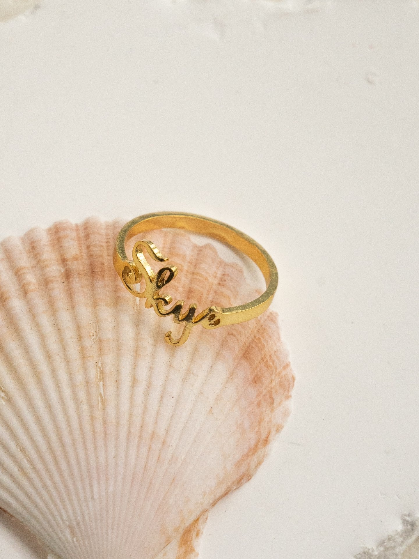 Ring with Customed Letters By Essimora