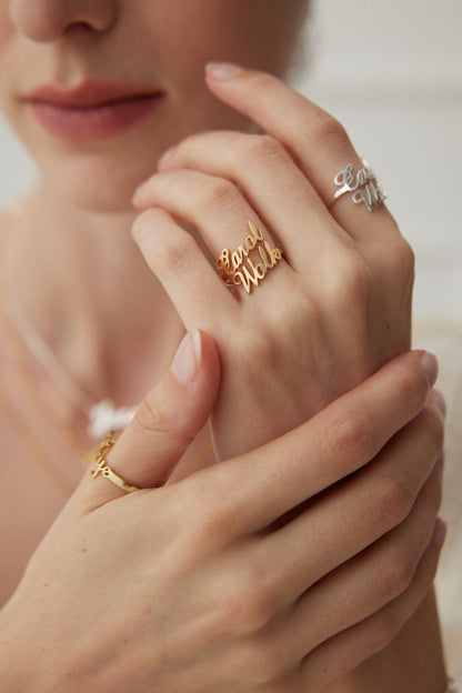 Ring with Customed Letters By Essimora