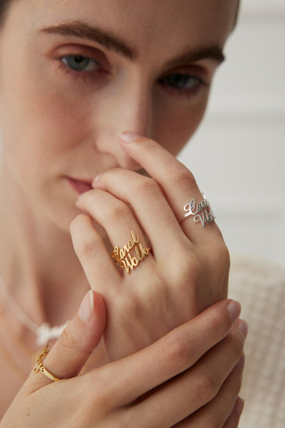 Ring with Customed Letters By Essimora