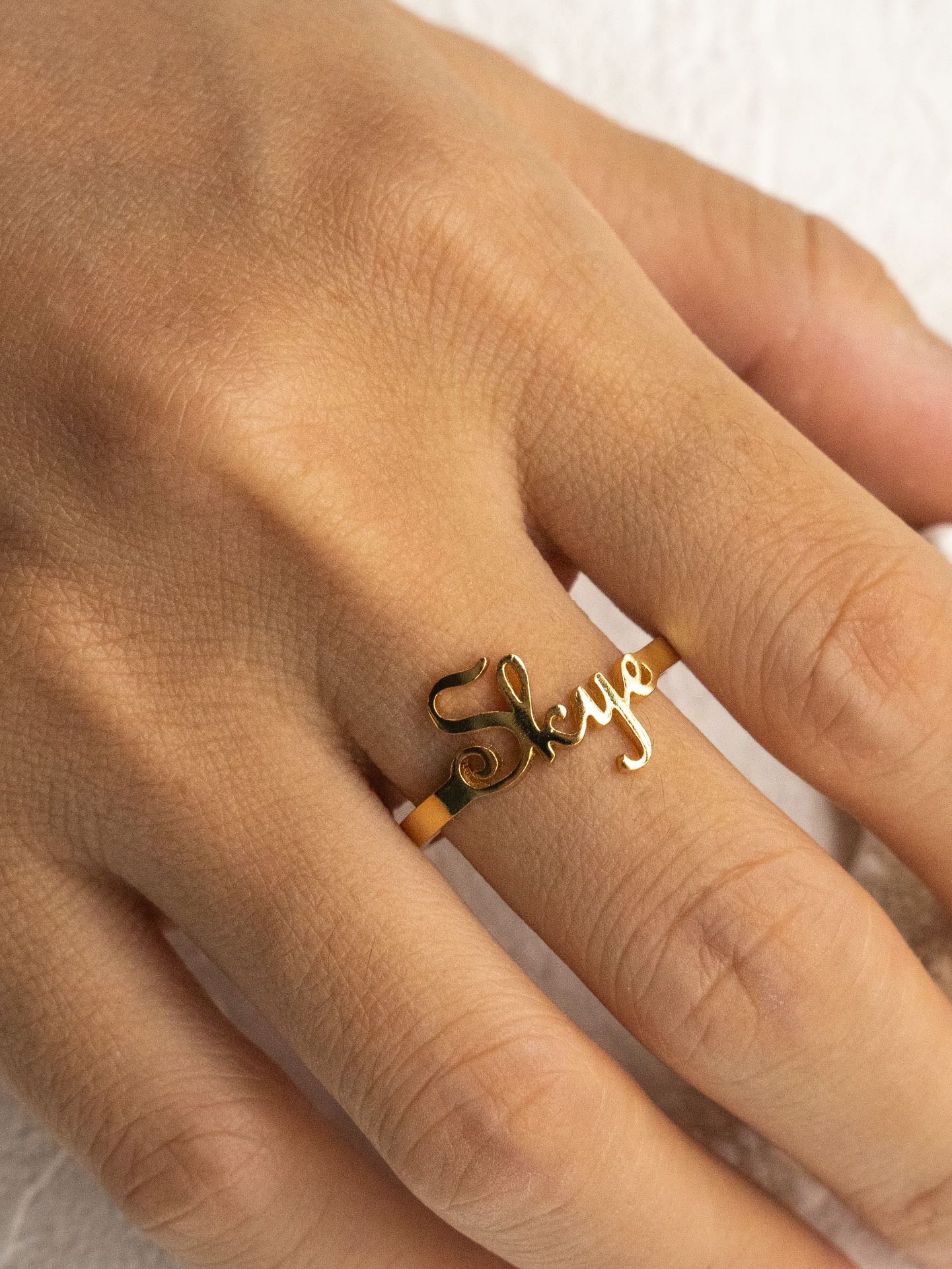 Ring with Customed Letters By Essimora