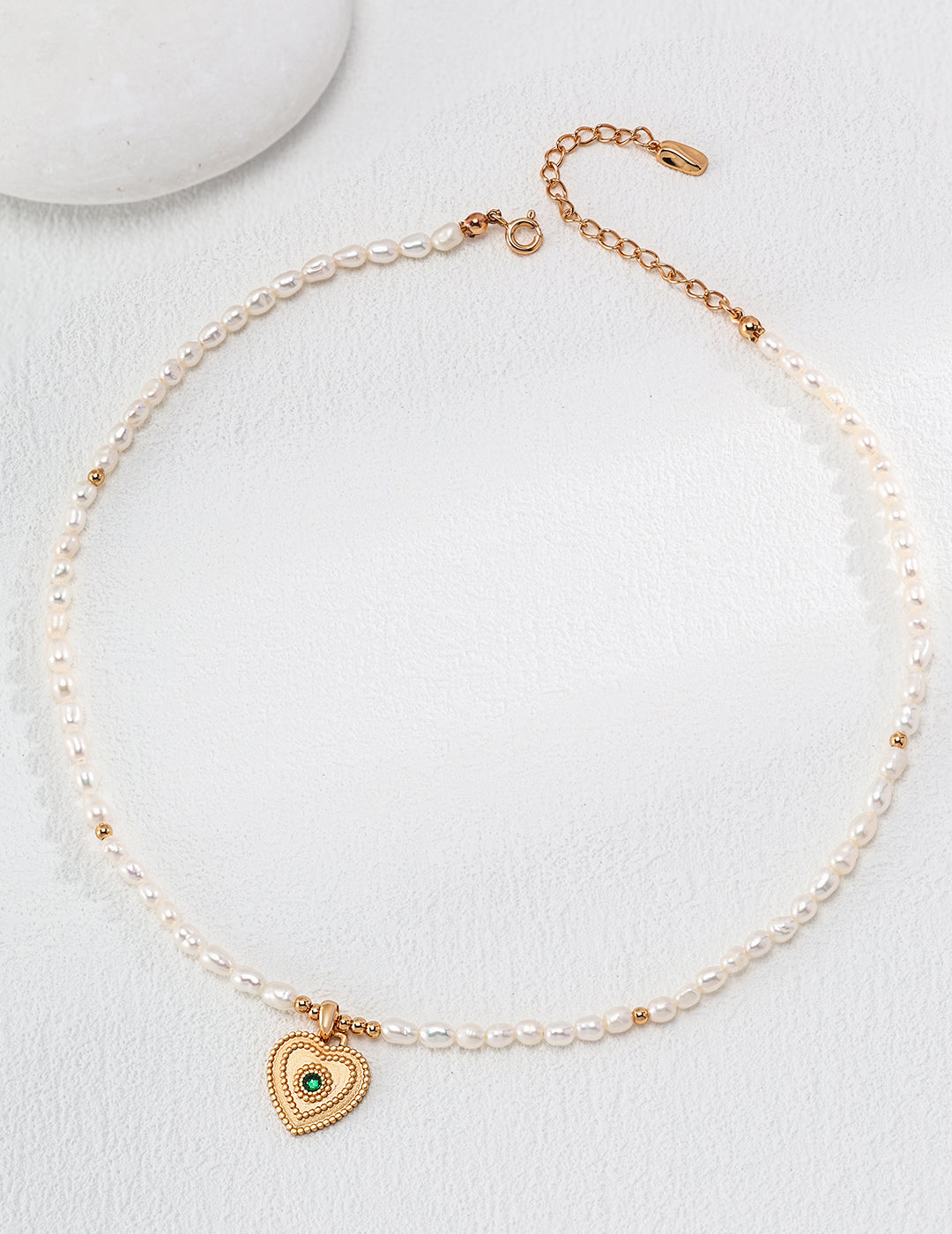 Pearl Necklace with Heart Pendant By Errimora