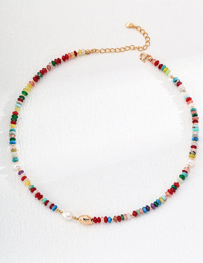 Dopamine Colored Stones Necklace By Essimora