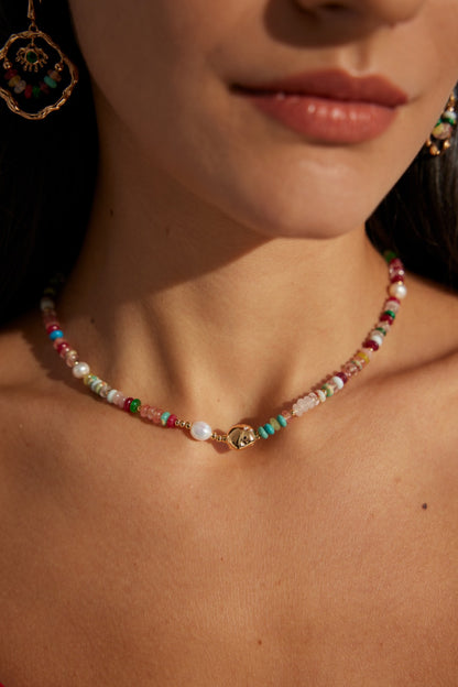 Dopamine Colored Stones Necklace By Essimora