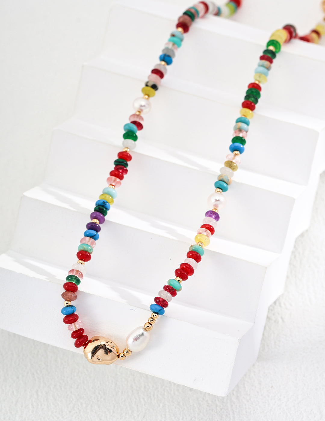 Dopamine Colored Stones Necklace By Essimora