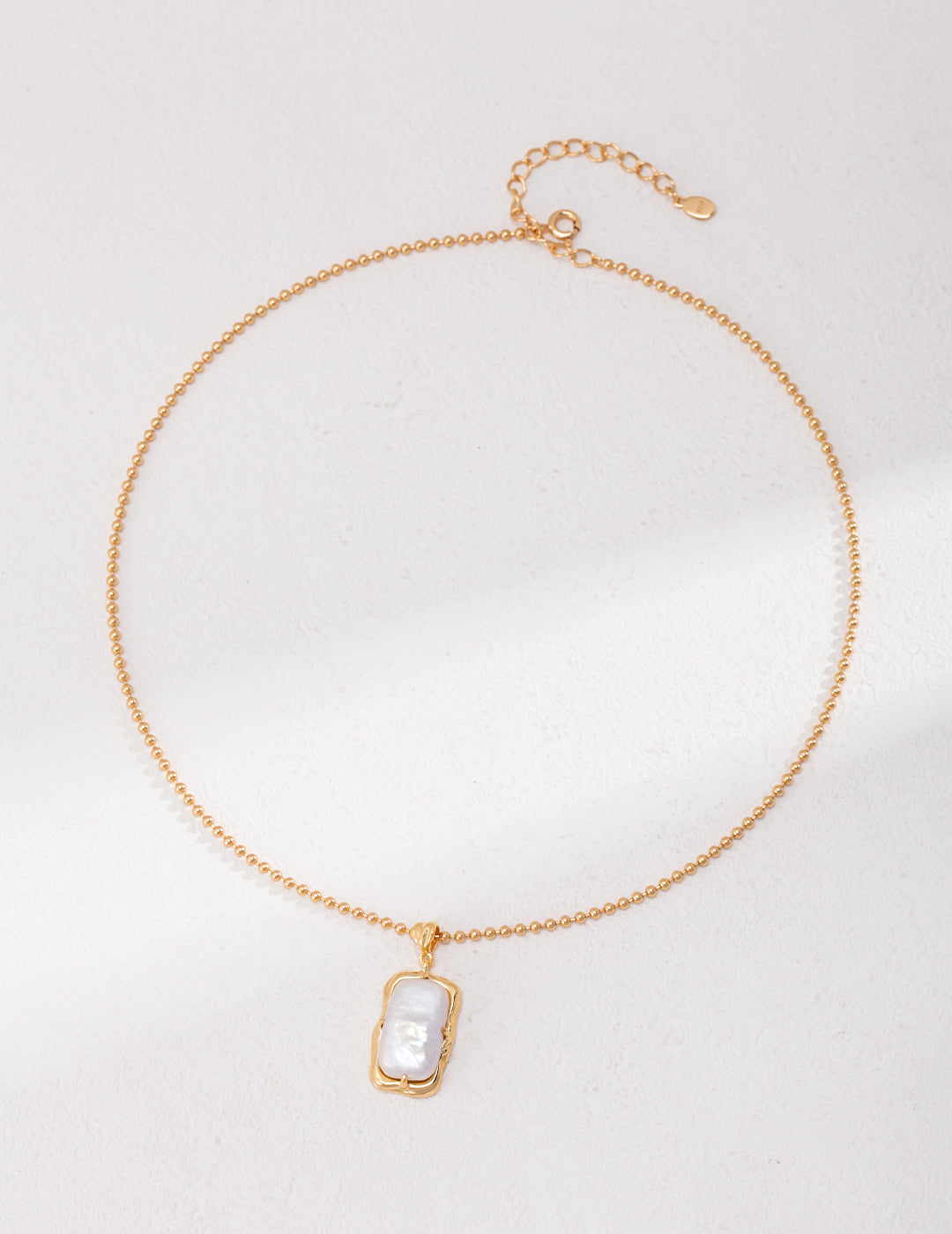 Square Pearl Pendant Necklace By Essimora