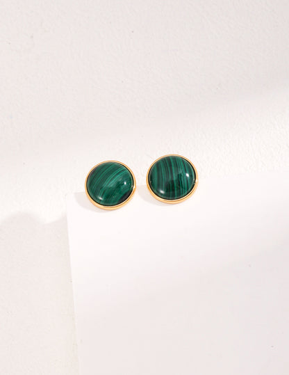 Chic Malachite Stud Earring By Essimora