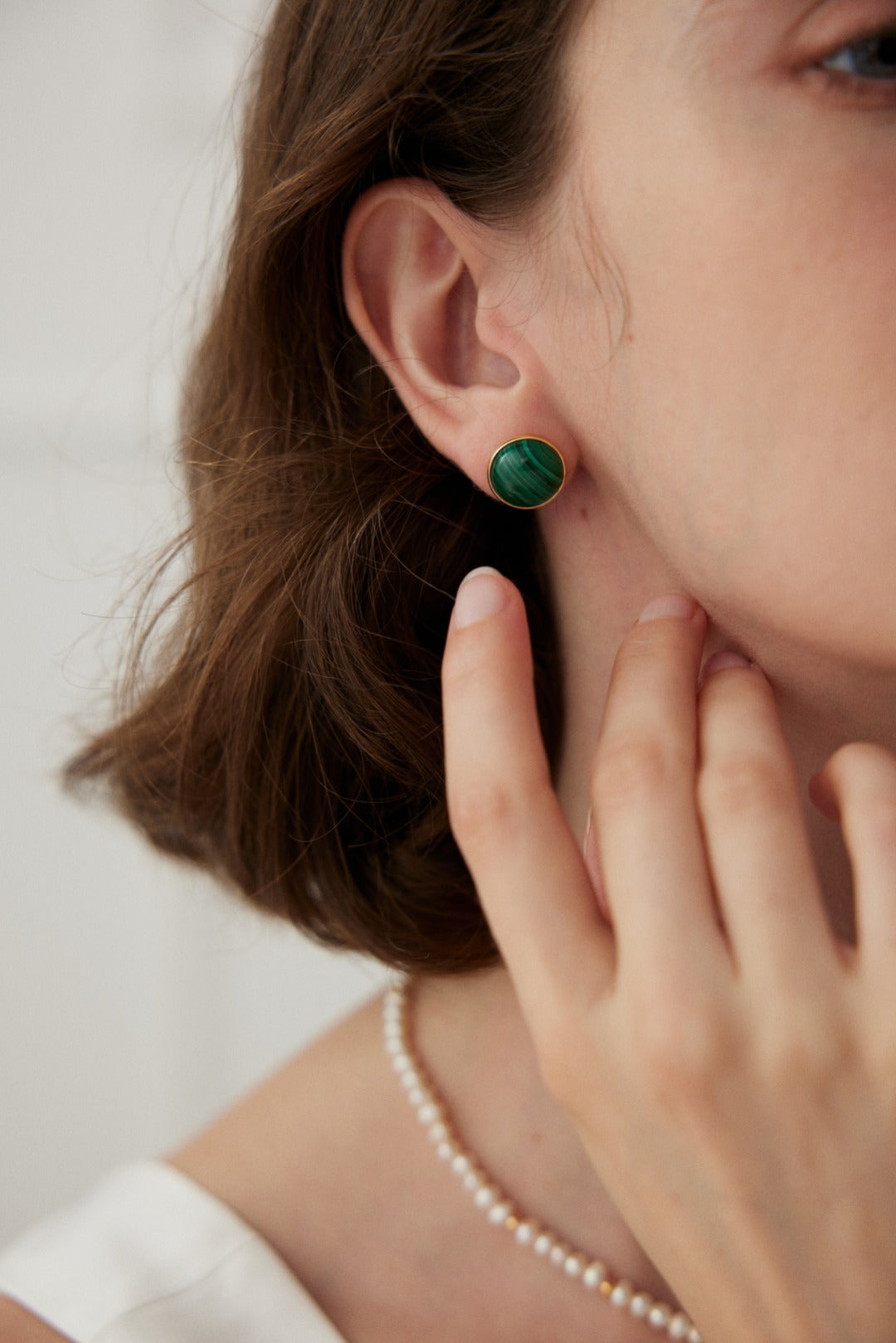 Chic Malachite Stud Earring By Essimora