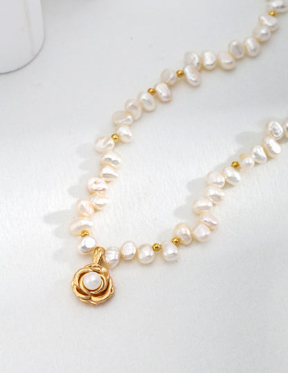 Camellia Pearl Necklace By Essimora