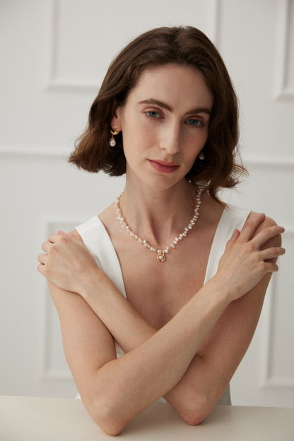 Camellia Pearl Necklace By Essimora