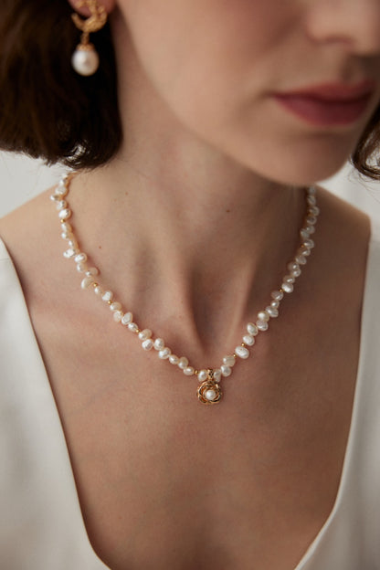 Camellia Pearl Necklace By Essimora