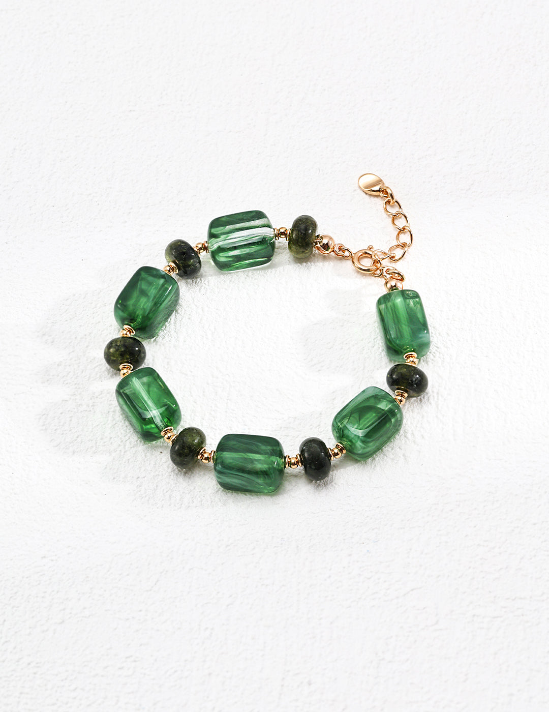 Green Resin Stone Bracelet By Essimora