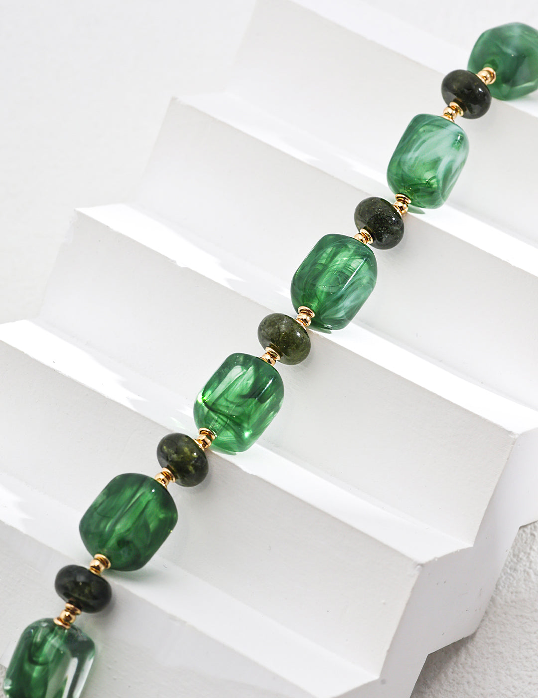 Green Resin Stone Bracelet By Essimora